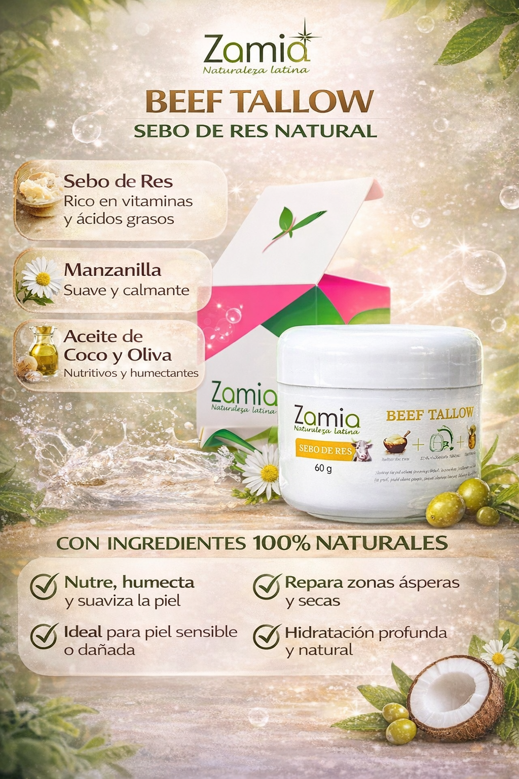 SEBO DE RES ZAMIA ORIGINAL