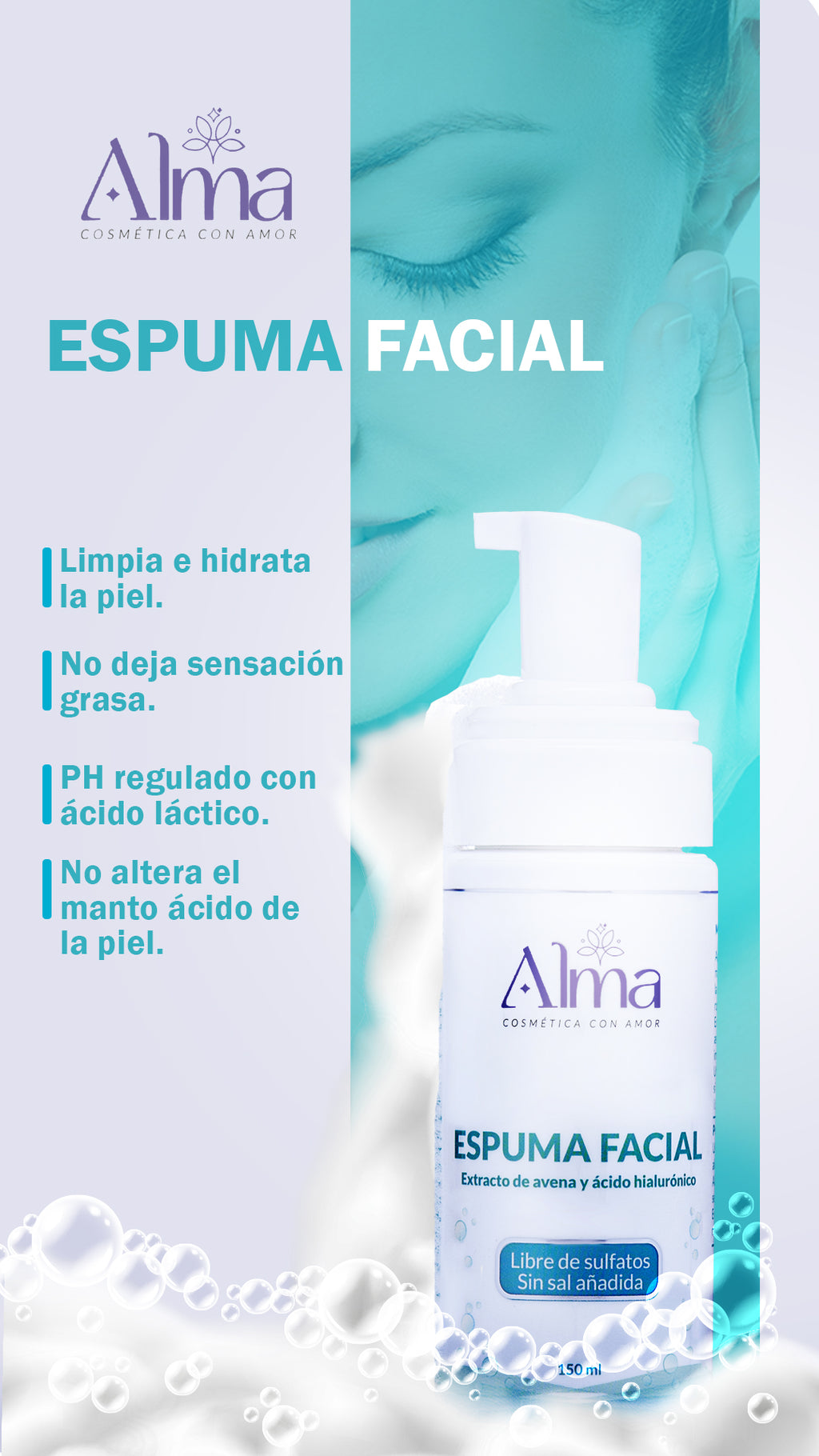 ESPUMA FACIAL LIMPIADORA ALMA