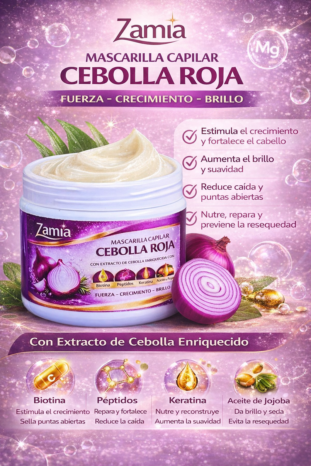 MASCARILLA CAPILAR DE CEBOLLA ROJA