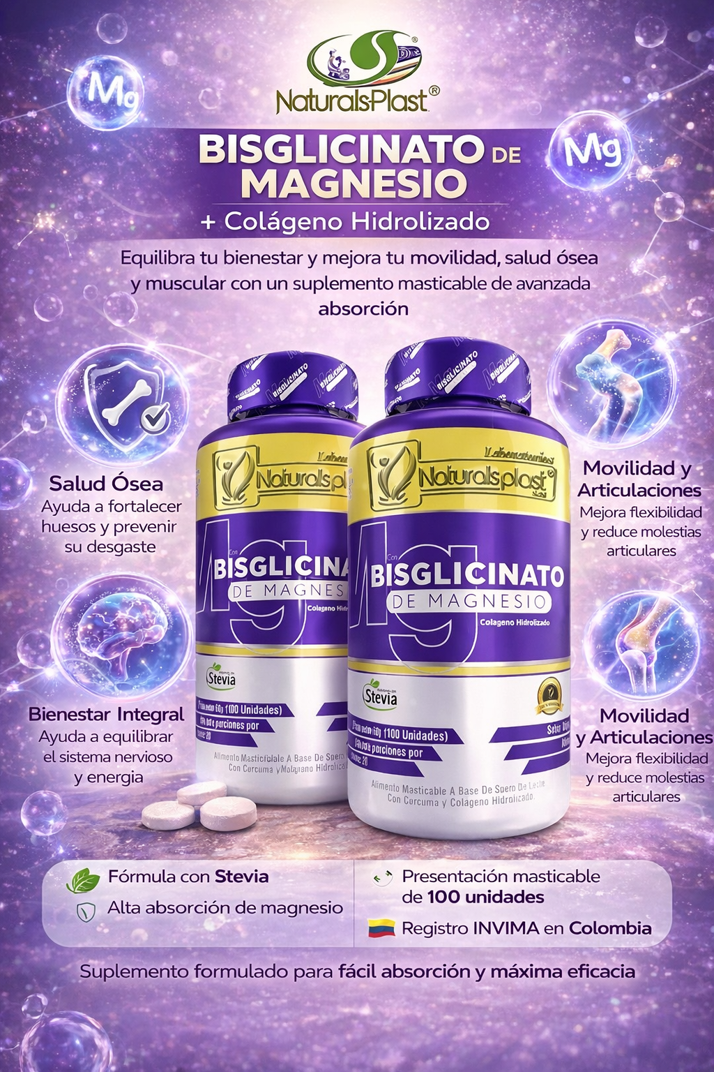 BISGLICINATO DE MAGNESIO 100UND X 2
